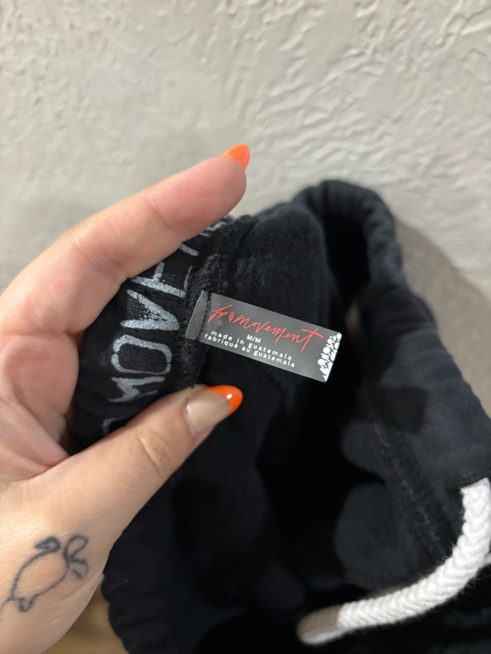 Free People Movement For The Win Black Wide Leg Barrel Sweatpant Joggers Sz Med - Picture 9 of 11